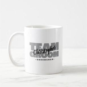 Niedlich Team Groom Trauzeuge Name Wedding Black G Kaffeetasse