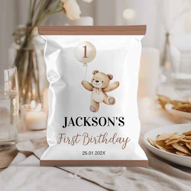 Niedlich Teddy Balloon Beary Birthday Chip Bag Wra Flyer (Von Creator hochgeladen)