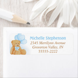 Niedlich Teddy Bar Blue Heart Balloons