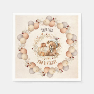 Niedlich Teddy Bar Fall Geburtstag Boy Paper Napki Serviette