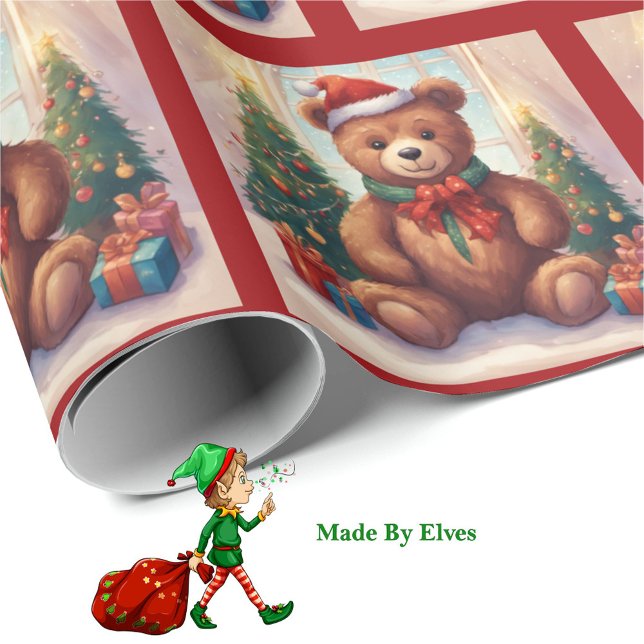 Niedlich Teddy Bär Weihnachtsbaum Roll of Geschenkpapier (Von Creator hochgeladen)