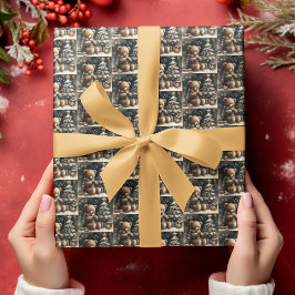 Niedlich Teddy Bär WeihnachtsDrop Klein gepolstert Geschenkpapier