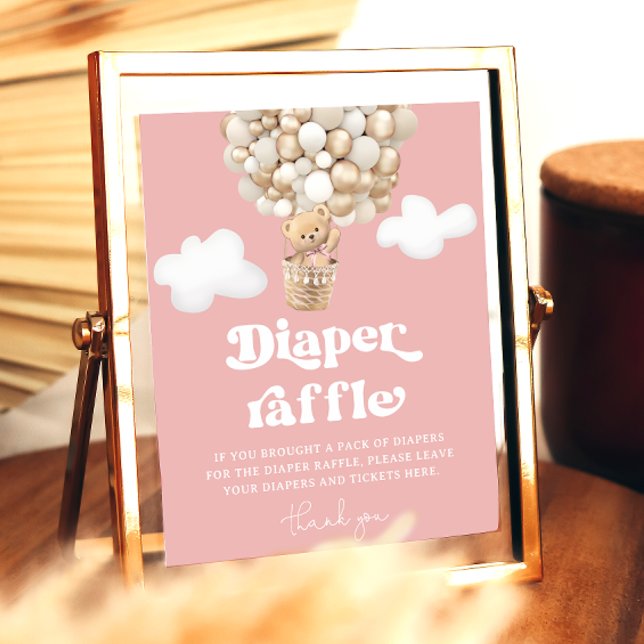 Niedlich Teddy Bärenballon Baby Girl Diaper Raffel Poster (Von Creator hochgeladen)