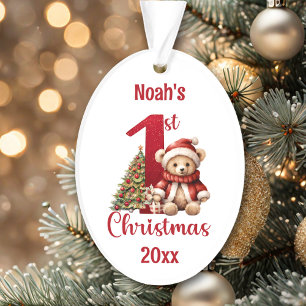 Niedlich Teddy Bear Baby Boy 1. Weihnachten Ornament