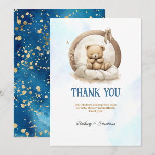 Niedlich Teddy Bear Baby Boy Dusche Dankeskarte