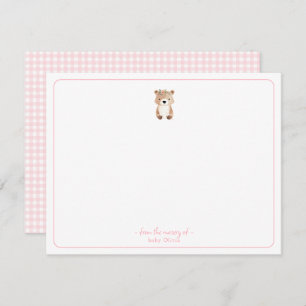 Niedlich Teddy Bear Baby Girl Danke Karte