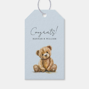 Niedlich Teddy Bear Blue Baby Baby Baby Baby Showd Geschenkanhänger