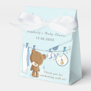 Niedlich Teddy Bear Blue Baby Dusche Vielen Dank Geschenkschachtel