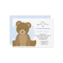 Niedlich Teddy Bear Blue Heart Boy Baby Dusche