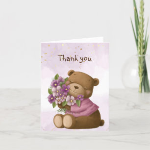 Niedlich Teddy Bear Bouquet Blume Floral Vielen Da Dankeskarte