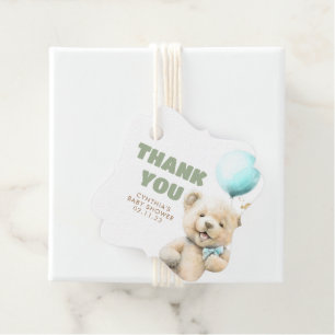 Niedlich Teddy Bear Boy Babydusche Danke Geschenkanhänger