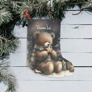 Niedlich Teddy Bear Christmas Monogram Kleiner Weihnachtsstrumpf