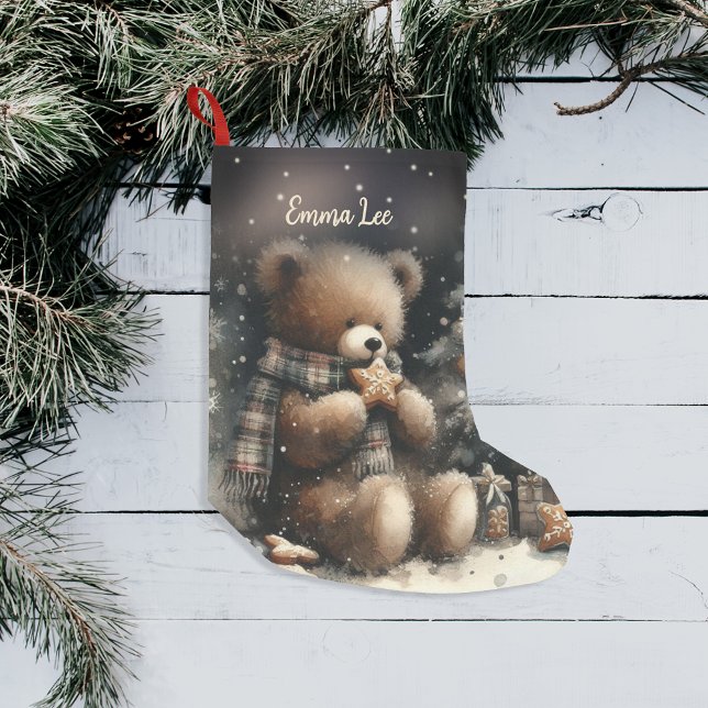 Niedlich Teddy Bear Christmas Monogram Kleiner Weihnachtsstrumpf (Von Creator hochgeladen)