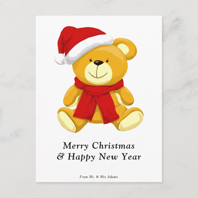 Niedlich Teddy Bear Frohe Weihnachten (Vorderseite)