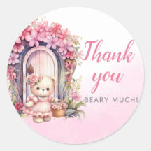 niedlich Teddy Bear Girl pink Babydusche Danke