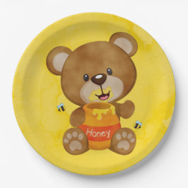 Niedlich Teddy Bear Honey Bumblebee Baby Dusche Pappteller