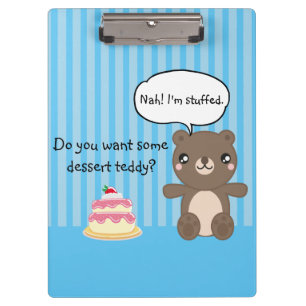 Niedlich Teddy Bear Kids Funny Joke Klemmbrett