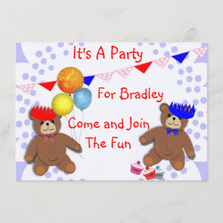 Niedlich Teddy Bears Fun Kinder Party Einladungen