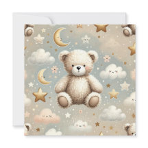 Niedlich Teddy Birth Ankündigung oder Einladung