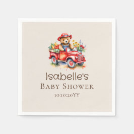 Niedlich Teddy Locally Grown Baby Shower Red Liefe Serviette