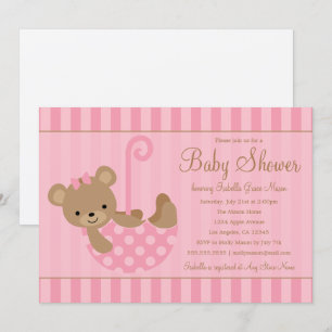 Niedlich Teddy   Pink Einladung