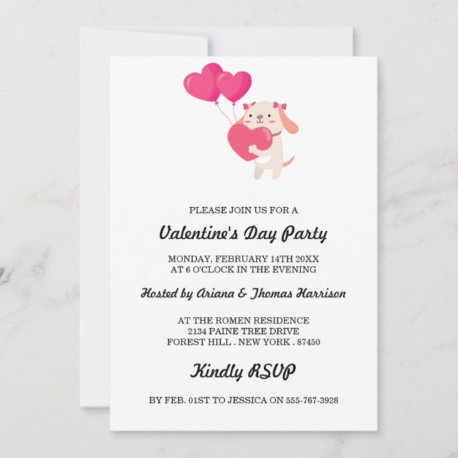 Niedlich Teddy Valentinstag Dankeskarten Einladung (Vorderseite)