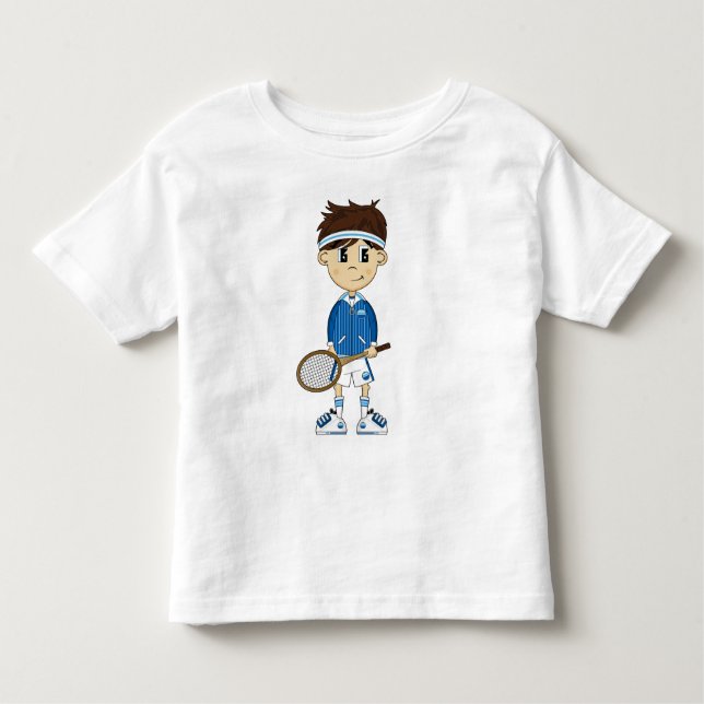 Niedlich Tennis Boy T-Shirt (Vorderseite)