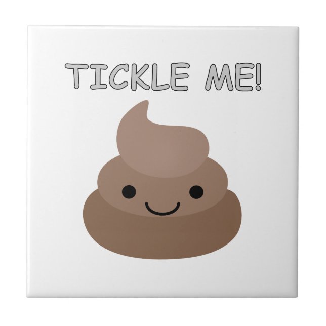 Niedlich Tickle Me Kacke Emoji Fliese (Vorderseite)