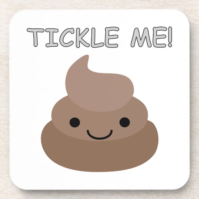 Niedlich Tickle Me Kacke Emoji Getränkeuntersetzer (Vorderseite)