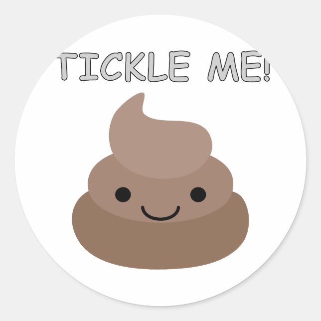 Niedlich Tickle Me Kacke Emoji Runder Aufkleber (Vorderseite)