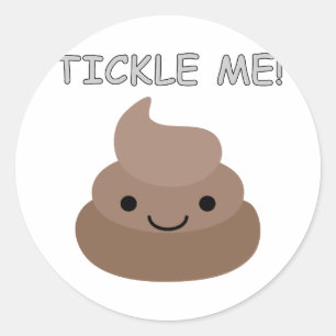 Niedlich Tickle Me Kacke Emoji Runder Aufkleber