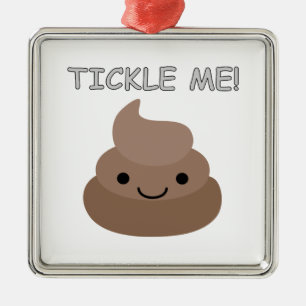 Niedlich Tickle Me Kacke Emoji Silbernes Ornament