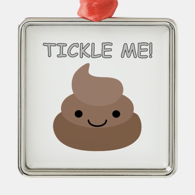 Niedlich Tickle Me Kacke Emoji Silbernes Ornament (Vorne)