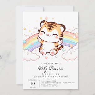 Niedlich Tiger Baby Dusche Einladung