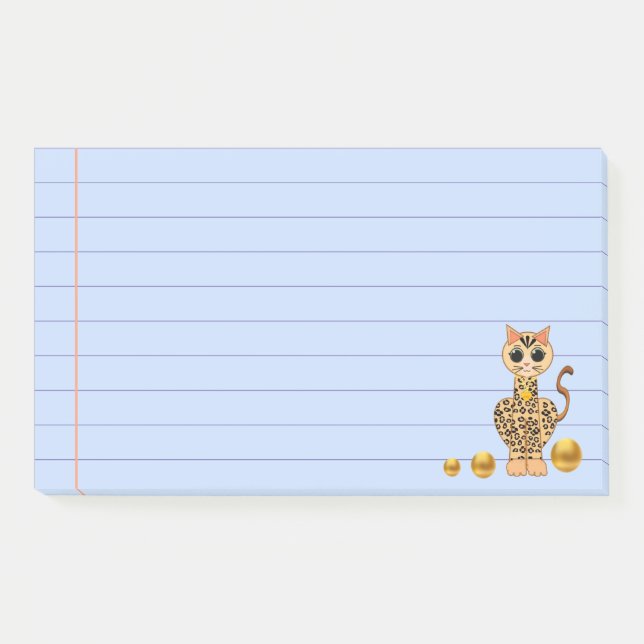 Niedlich Tiger Cat & Golden Confetti Post-it Klebezettel (Vorderseite)