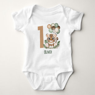 Niedlich Tiger Cub Wild One Boy 1. Geburtstag Baby Strampler