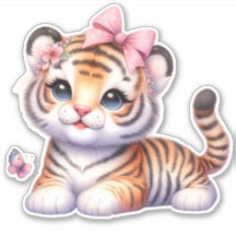Niedlich! Tiger Custom Cut Scrapbooking Sticker