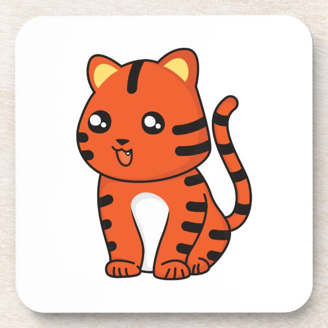 Niedlich Tiger Getränkeuntersetzer (Vorderseite)