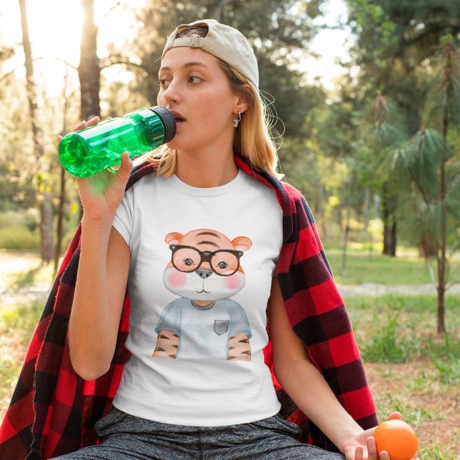 Niedlich Tiger Illustration T - Shirt (Von Creator hochgeladen)