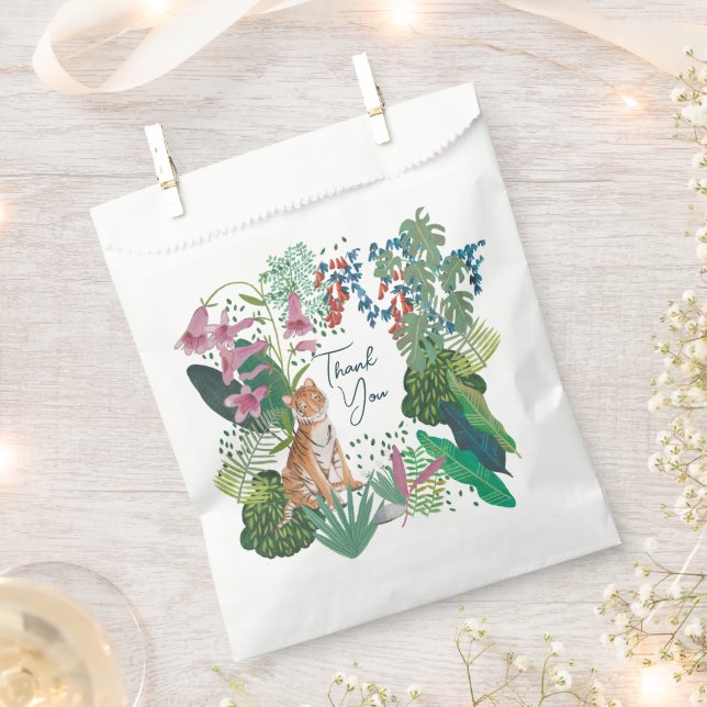Niedlich Tiger Jungle Safari Danke Babydusche Geschenktütchen (Ausgeschnitten)