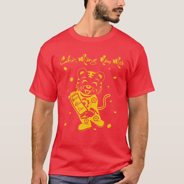 Niedlich Tiger Kinder Vietnamesisch Neujahr Chuc M T-Shirt (Vorderseite)