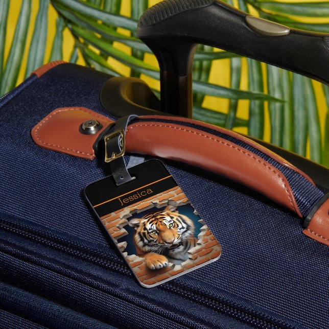 Niedlich Tiger Orange Gepäckanhänger (Vorderseite Insitu 1)