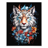 Niedlich Tiger Poster | Blume Tiger