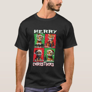 Niedlich Tiger Santa Animals Lover Frohe Weihnacht T-Shirt