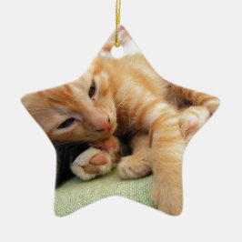 Niedlich Tiger Stripe Kitten Keramikornament