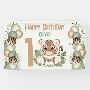 Niedlich Tiger Wild One Boy 1. Geburtstag Banner