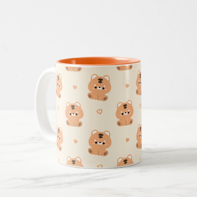 Niedlich Tiger Zweifarbige Tasse (Vorderseite Links)