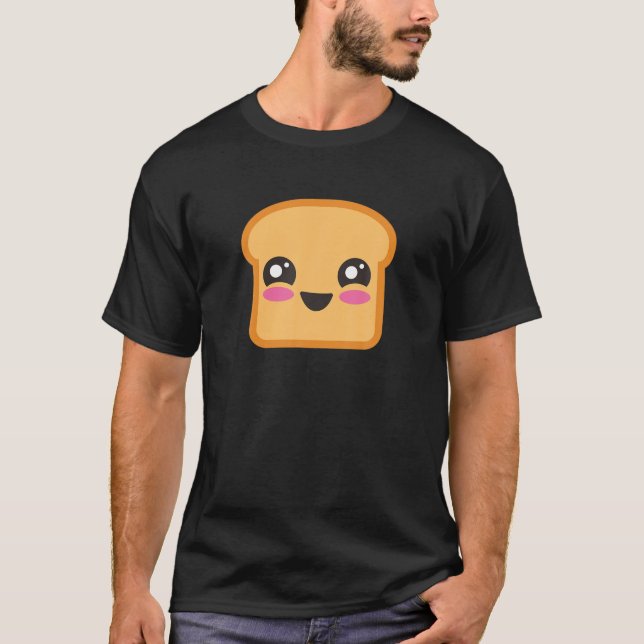 Niedlich Toast Slice Anime Toast Brot T-Shirt (Vorderseite)
