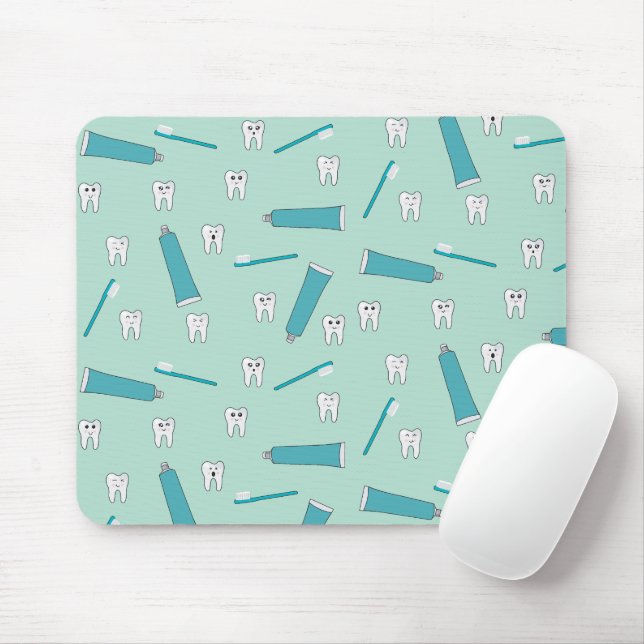 Niedlich Tooth Aquamarin Minze Zahnpasta Zahnbürst Mousepad (Mit Mouse)