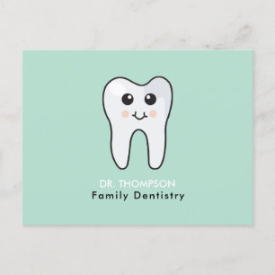 Niedlich Tooth Family Dentities Business Feiertagspostkarte
